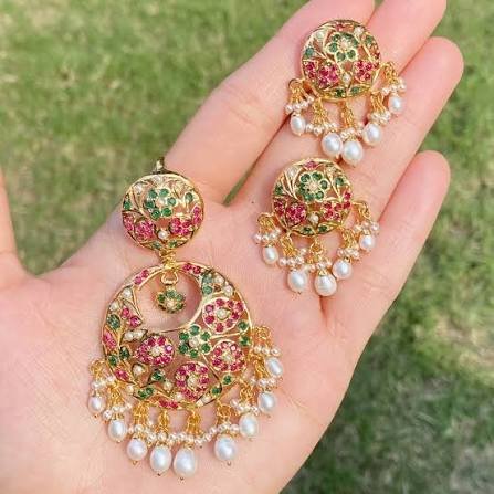 Silver gold plated pendant set