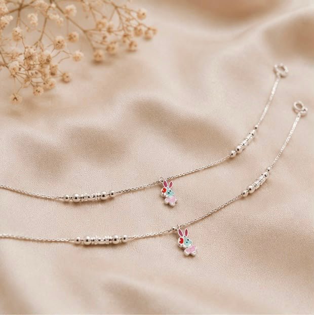 Silver anklets