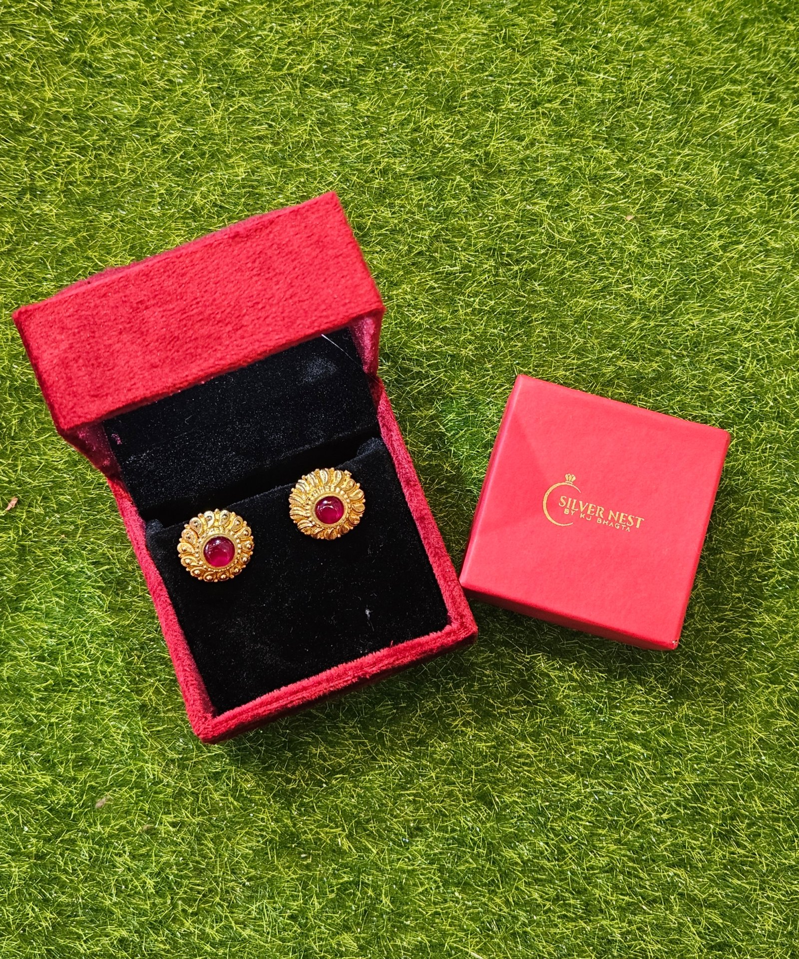 Silver gold plated studs