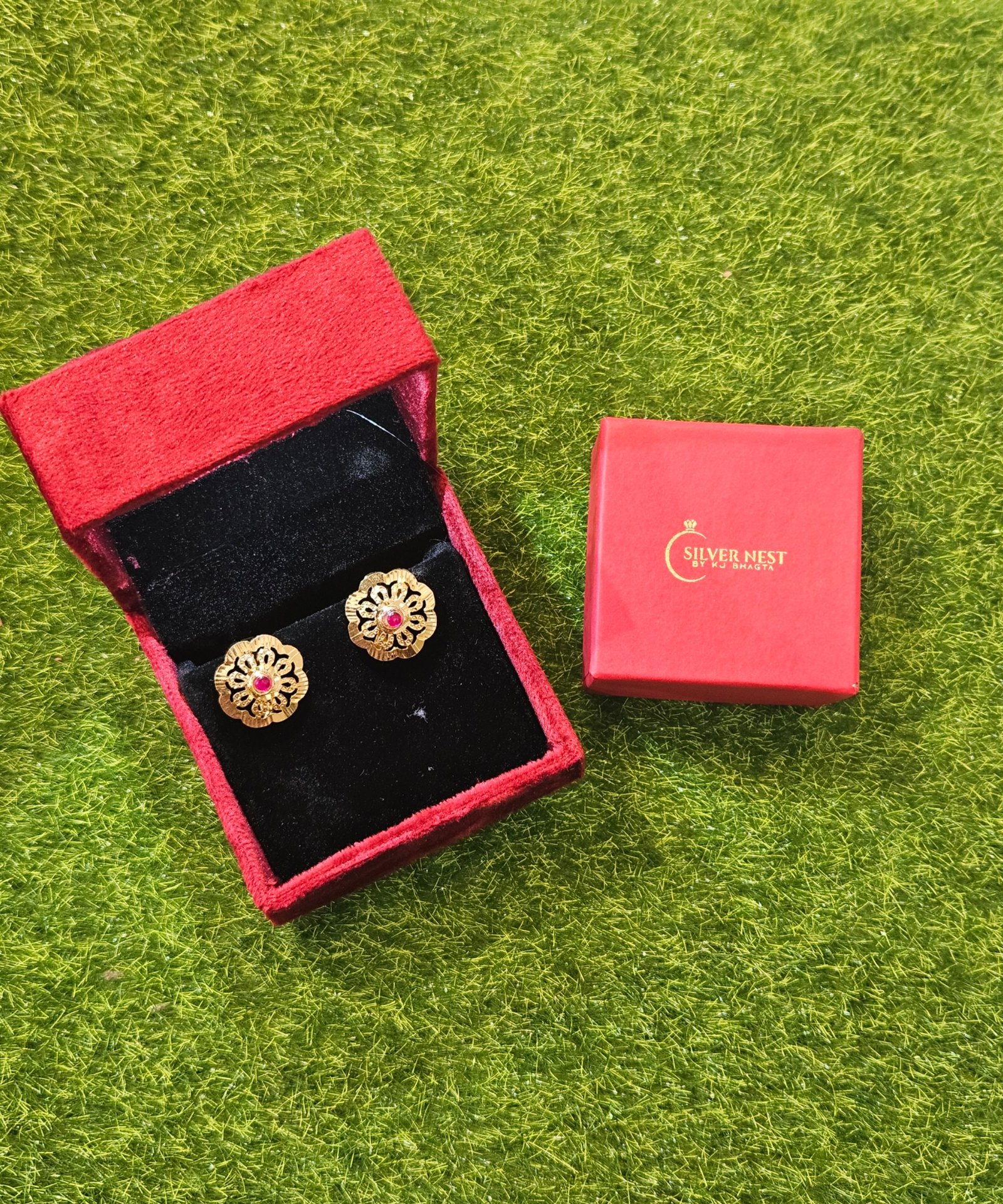 Silver gold plated studs
